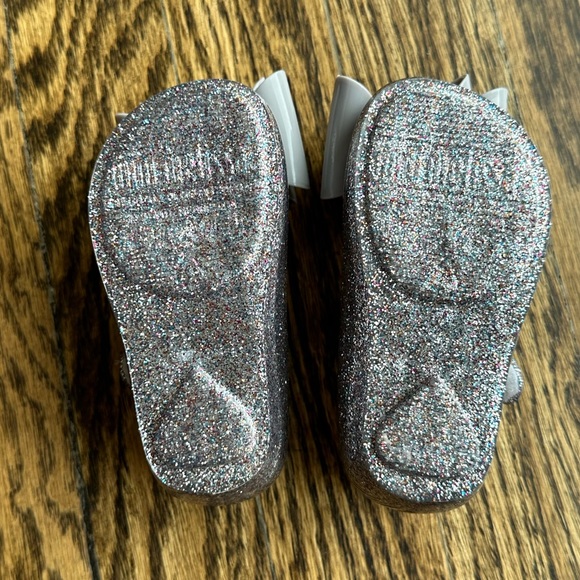 ✨NWOT✨ Mini Melissa Silver Sparkle baby/toddler shoes, size 5 - Picture 4 of 7